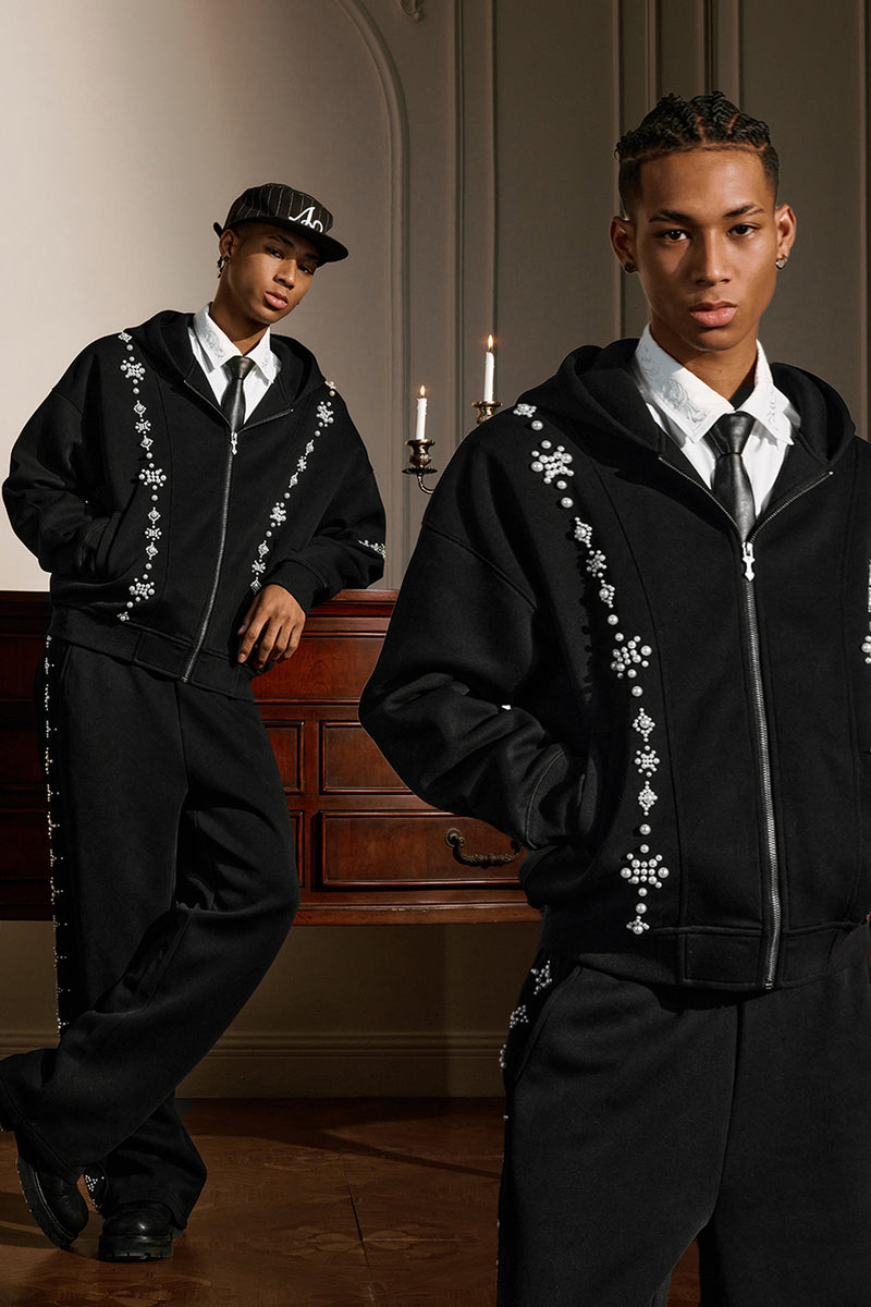 YADCREW ZIP UP PEARL HOODIE – Baroque Galleria