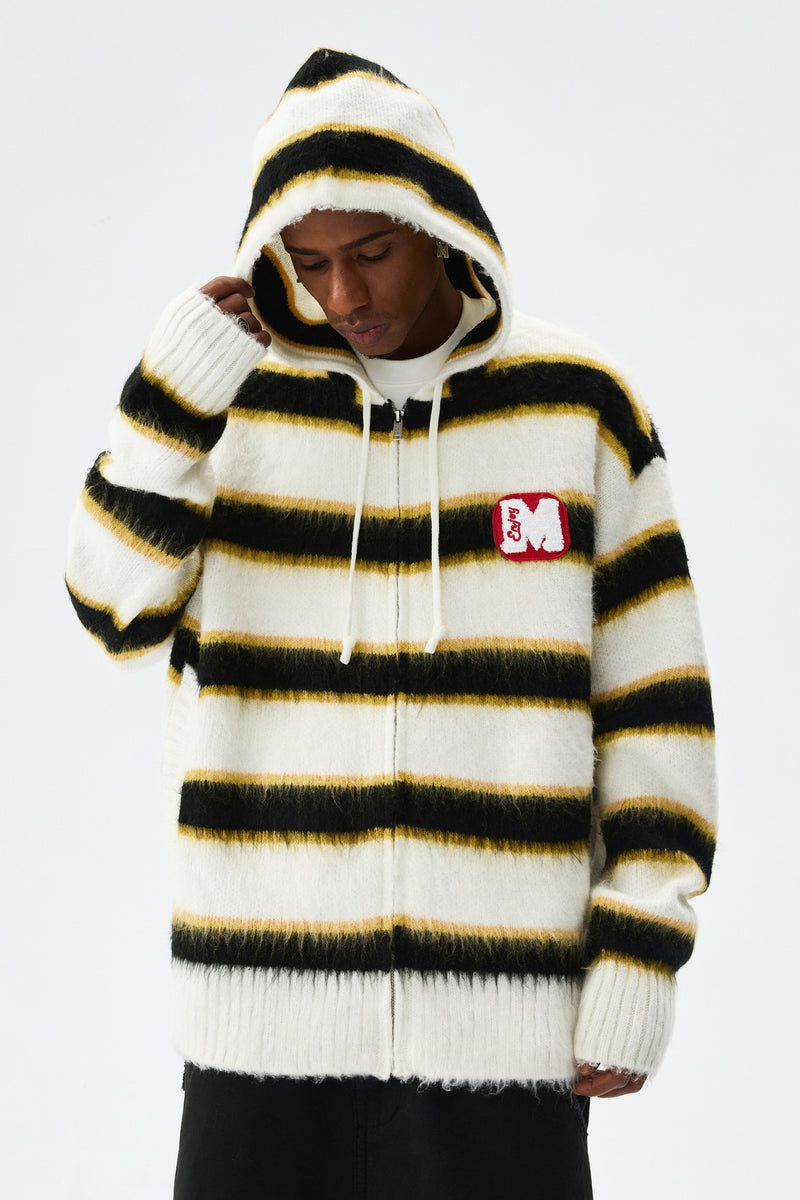 MEDM STRIPED MOHAIR HOODIE – Baroque Galleria MEDM STRIPED MOHAIR HOODIE – Baroque Galleria