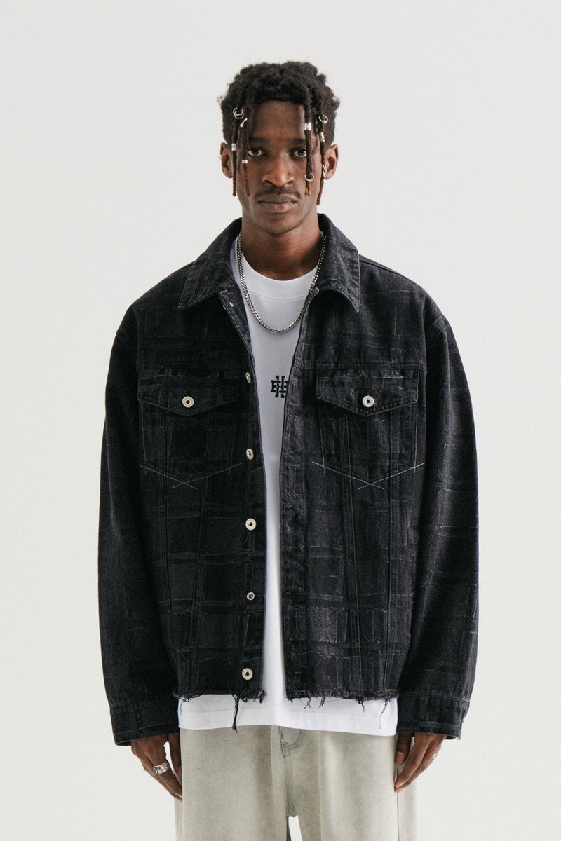 B.X DISTRESSED DENIM JACKET – Baroque Galleria