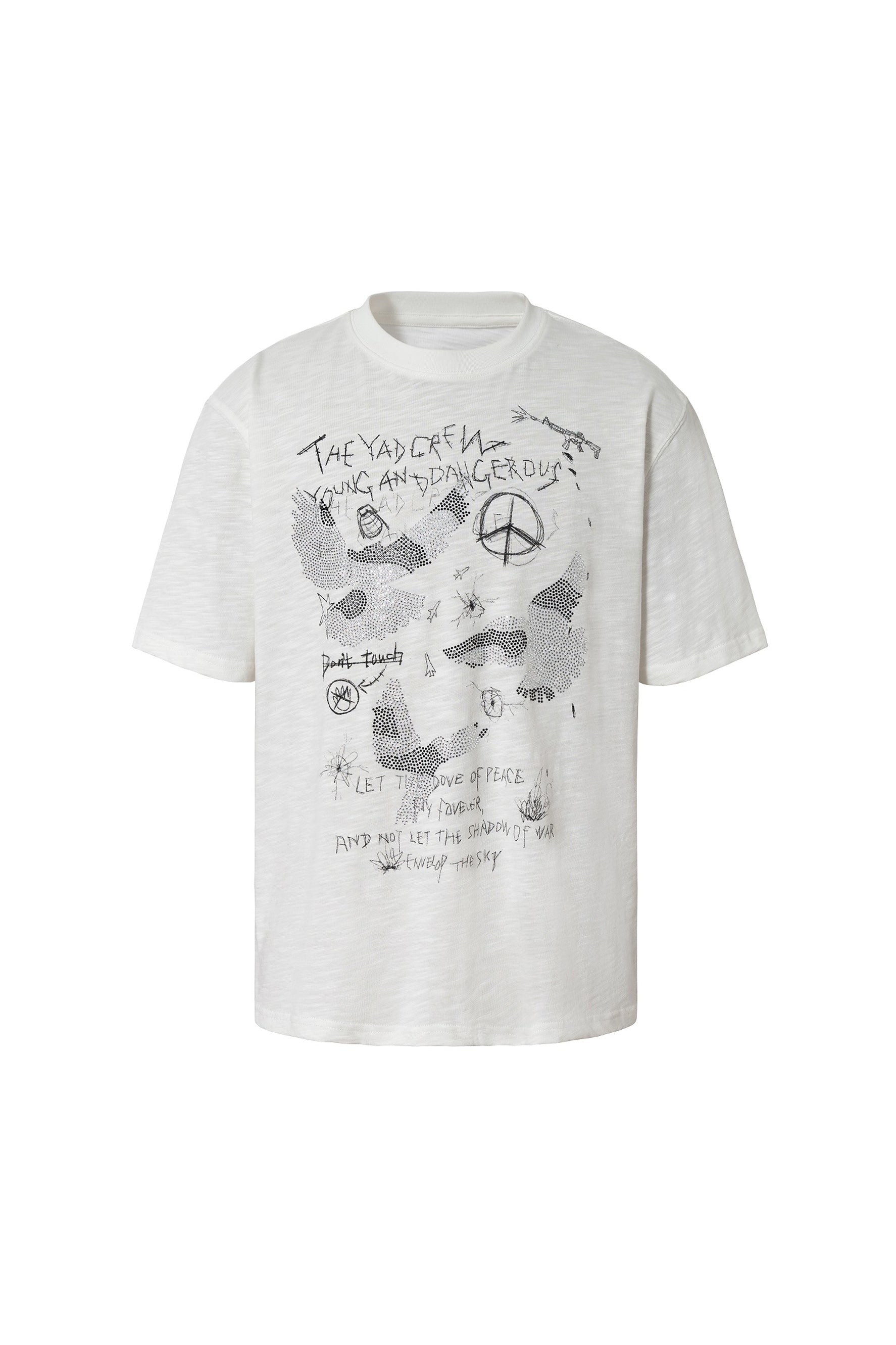 the GazettE　DOVE CIRCLE TEE YADCREW HAND-PAINTED DOVE T-SHIRT – Baroque Galleria
