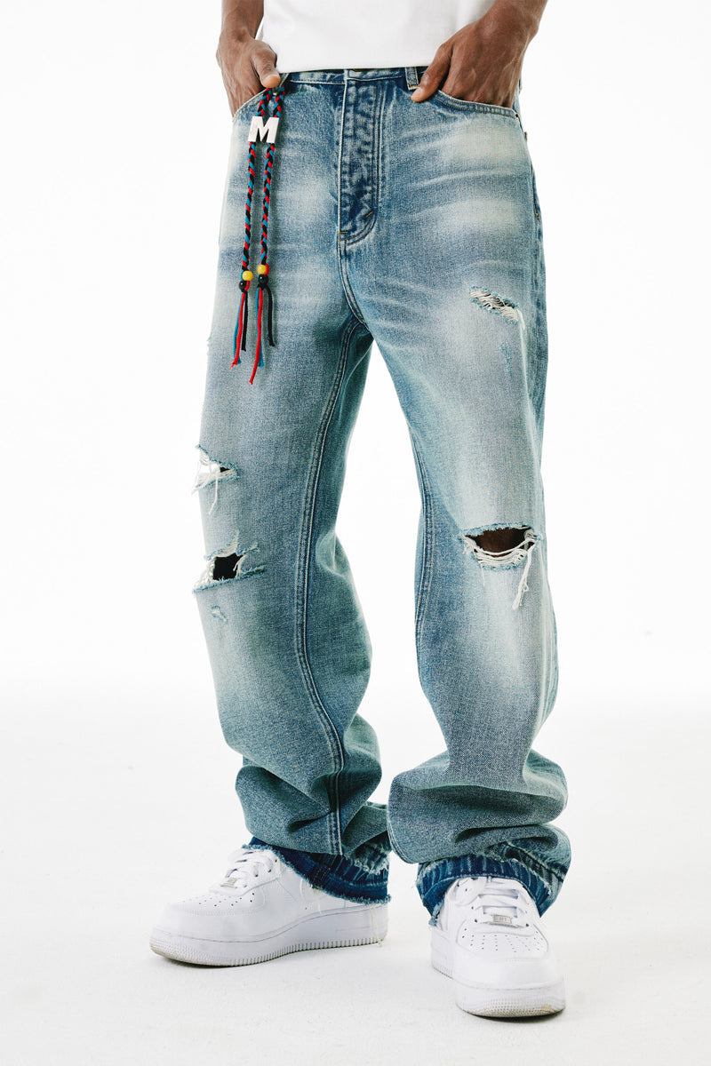 MEDM WASHED DISTRESSED JEANS Baroque Galleria
