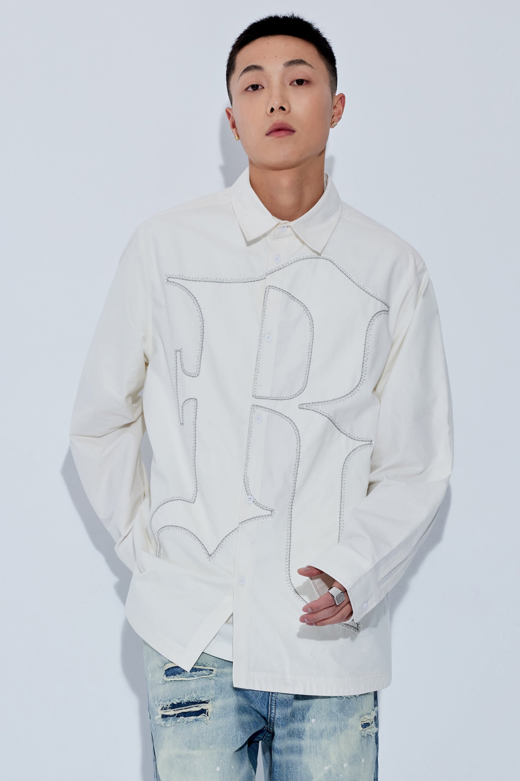 REDCHARCOAL EMBROIDERED LETTER SHIRT – Baroque Galleria