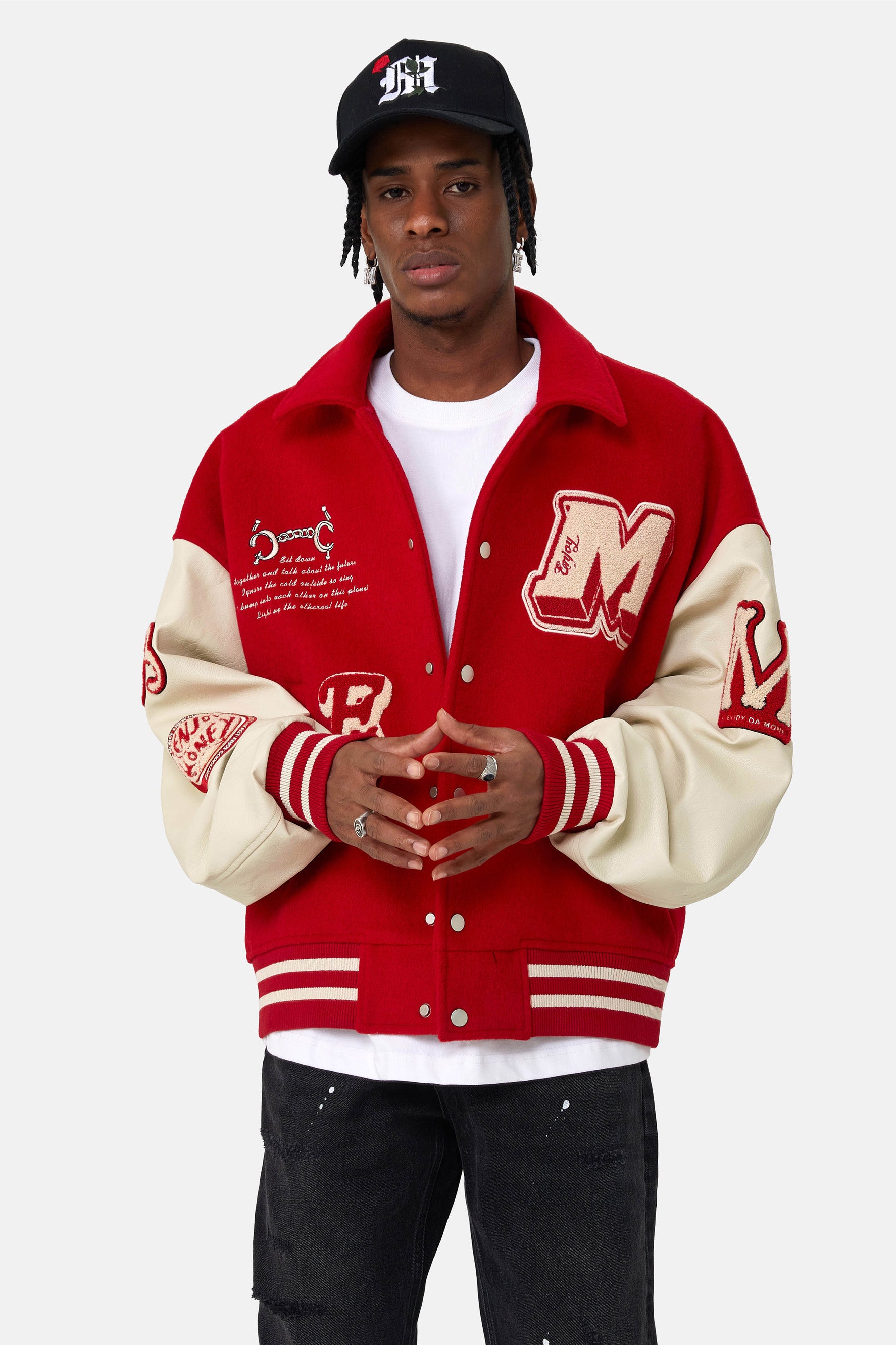 Medm Embroidery Baseball Jacket L